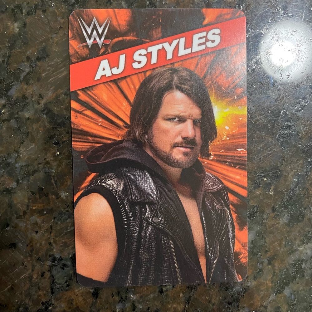 AJ Styles WWE Wrestling Arcade Game Card 2018 Superstar Rumble Prize Card